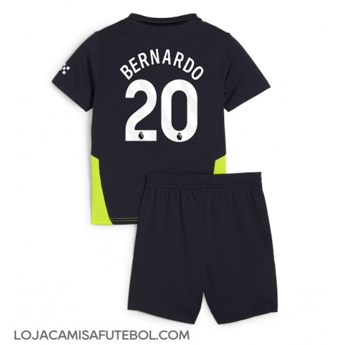 Camisa de Futebol Manchester City Bernardo Silva #20 Equipamento Secundário Infantil 2024-25 Manga Curta (+ Calças curtas)